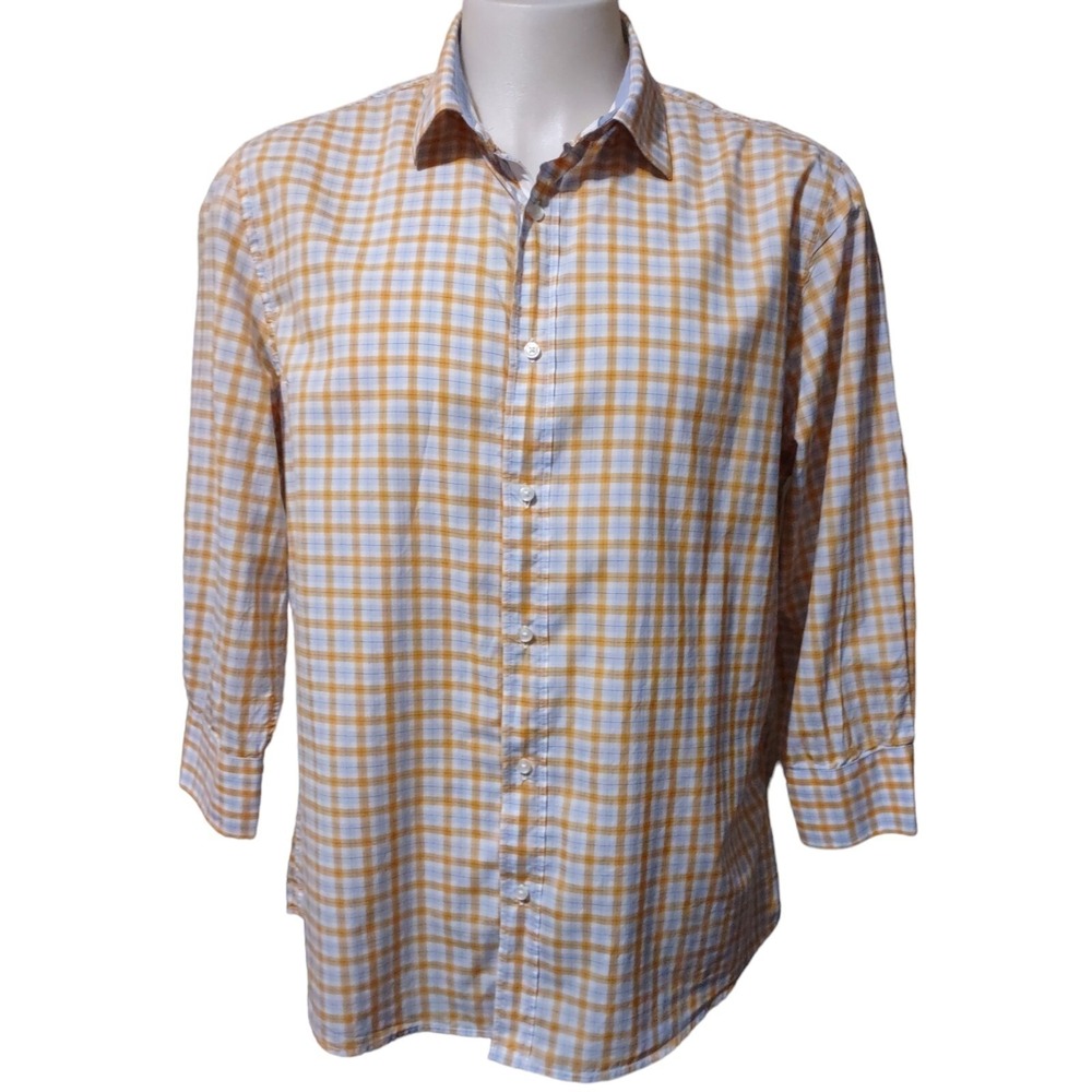 Bachrach Men's Long Sleeve Button Up Dress Shirt Adult XL Collared Lightweight